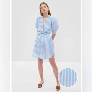 GAP Puff Sleeve Shirtdress, Size L Tall